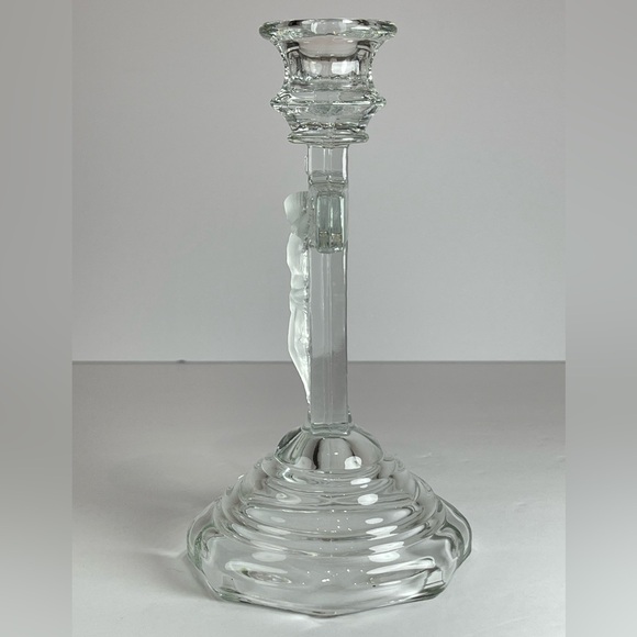 Vintage Home Interiors Glass crucifix taper candle holder - Picture 2 of 9